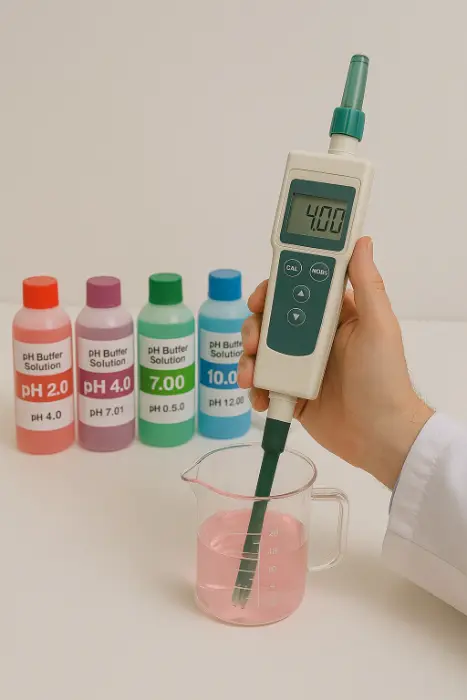 phmetro o medidor de ph tomando medición