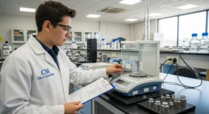 técnico-realizando-calibración-de-balanza-de-laboratorio