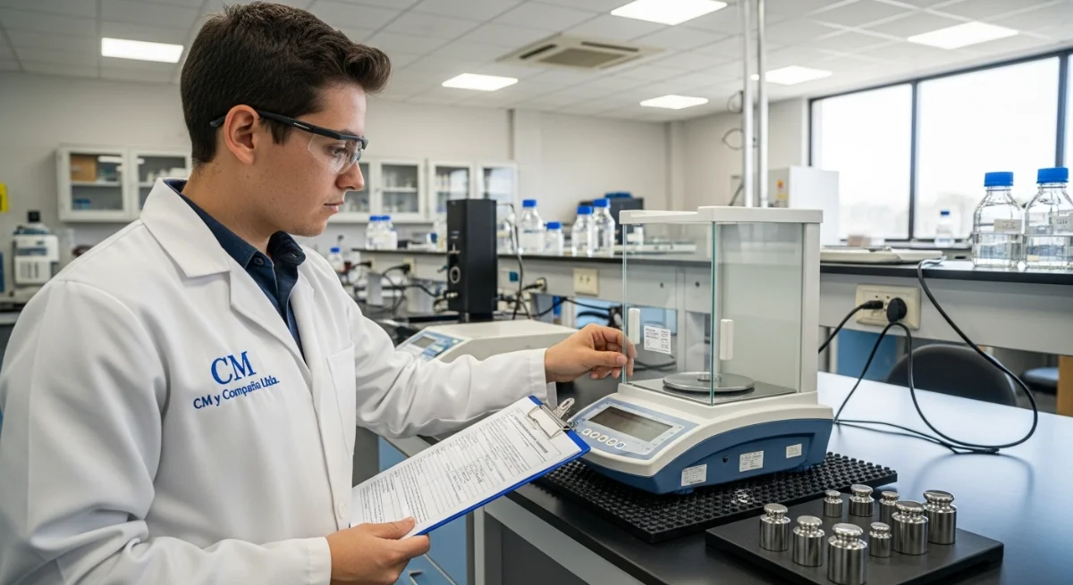 técnico-realizando-calibración-de-balanza-de-laboratorio