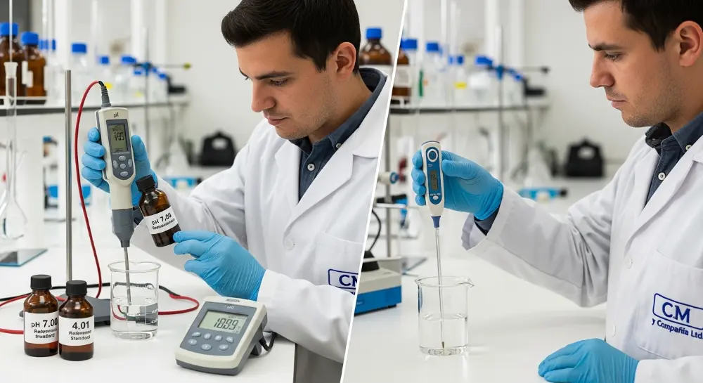 Comparación visual entre procesos de calibración y verificación en laboratorio